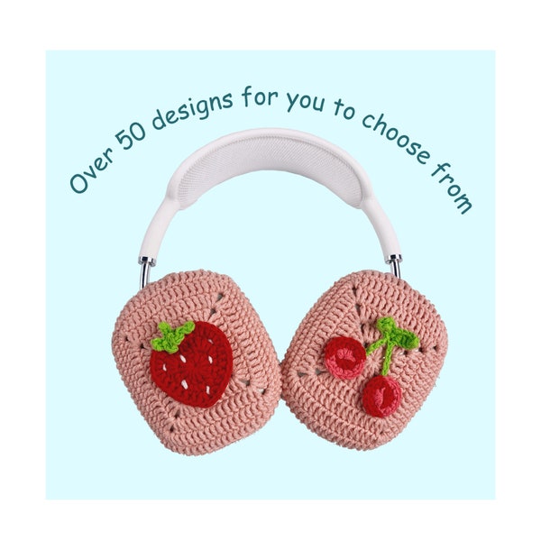 Crochet AirPods Max Headphone Covers,Strawberry and cherry design,AirPods Max Cover,Sony XM4/XM5 Cover,Handmade ,Gift For Her