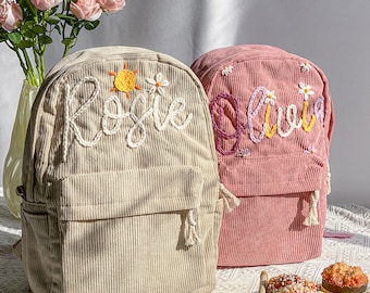 Personalized Kids Corduroy Backpack,Kindergarten backpack,Toddler Backpack,Kids School Bag,First Day of School,Monogram Toddler Backpacks