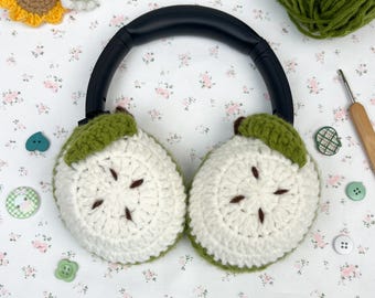 Crochet Green apple design AirPods Max Headphone Covers,AirPods Max Cover,Sony XM4/XM5 Cover,Handmade ,Gift For Her,music lover gift