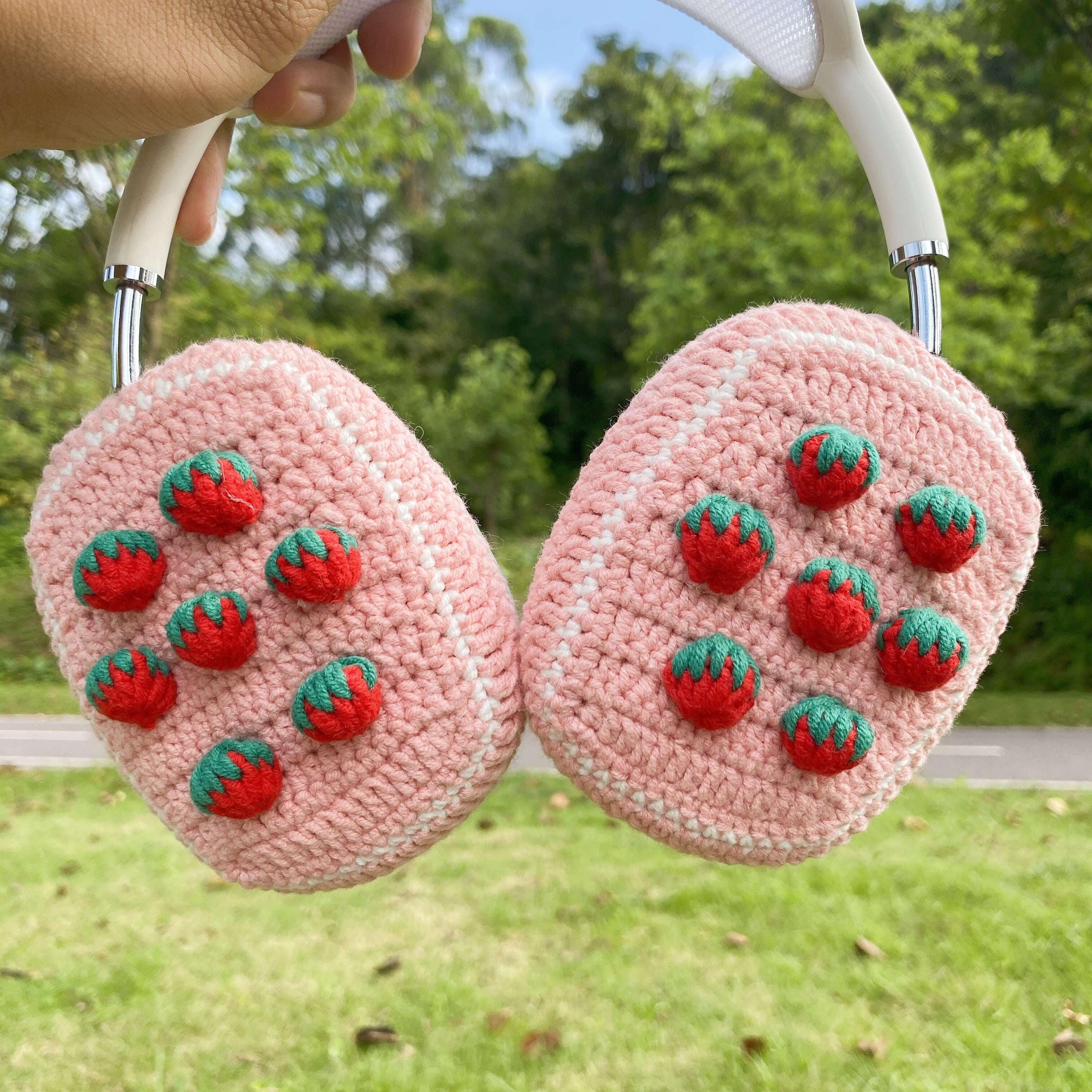 Strawberry Airpods Max Headphone Covers,crochet Airpods Max
