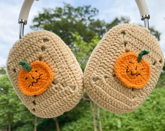 Pumpkin Crochet AirPods Max Headphone Covers,AirPods Max Case,Sony XM4/XM5 Cover,Handmade Gifts,Gift For Her,Mother's day gifts