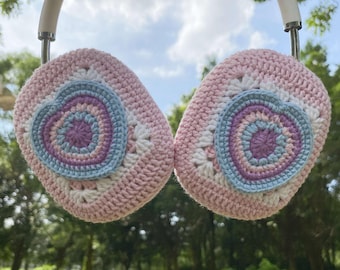 AirPods Max Headphone Covers,Heart design,Crochet AirPods Max Cover,Sony XM4/XM5 Cover,Handmade ,Gift For Her,Gifts