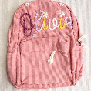 Custom Name Backpack,Personalized Children's Name Backpack,Handmade Corduroy Backpack,School Bag for Kids,Gift for Toddler,Backpack for kids