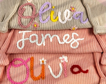 Personalized baby sweater with name,Baby Name Sweater, Knit Baby Sweater,Newborn Baby sweater,Gift For Baby,Aunt gift for baby girl