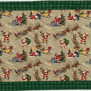 Santa and the Reindeer Table Runner