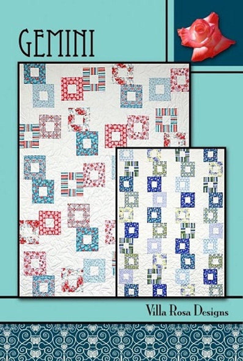 Villa Rosa Gemini Quilt Pattern Card Etsy
