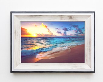 Beach Waves Digitale | Wanddecoratie | Kunst aan de muur | Woondecoratie | Decor | Afdrukbare kunst aan de muur | Wandkleden | Badkamer Decor| Office Wanddecoratie