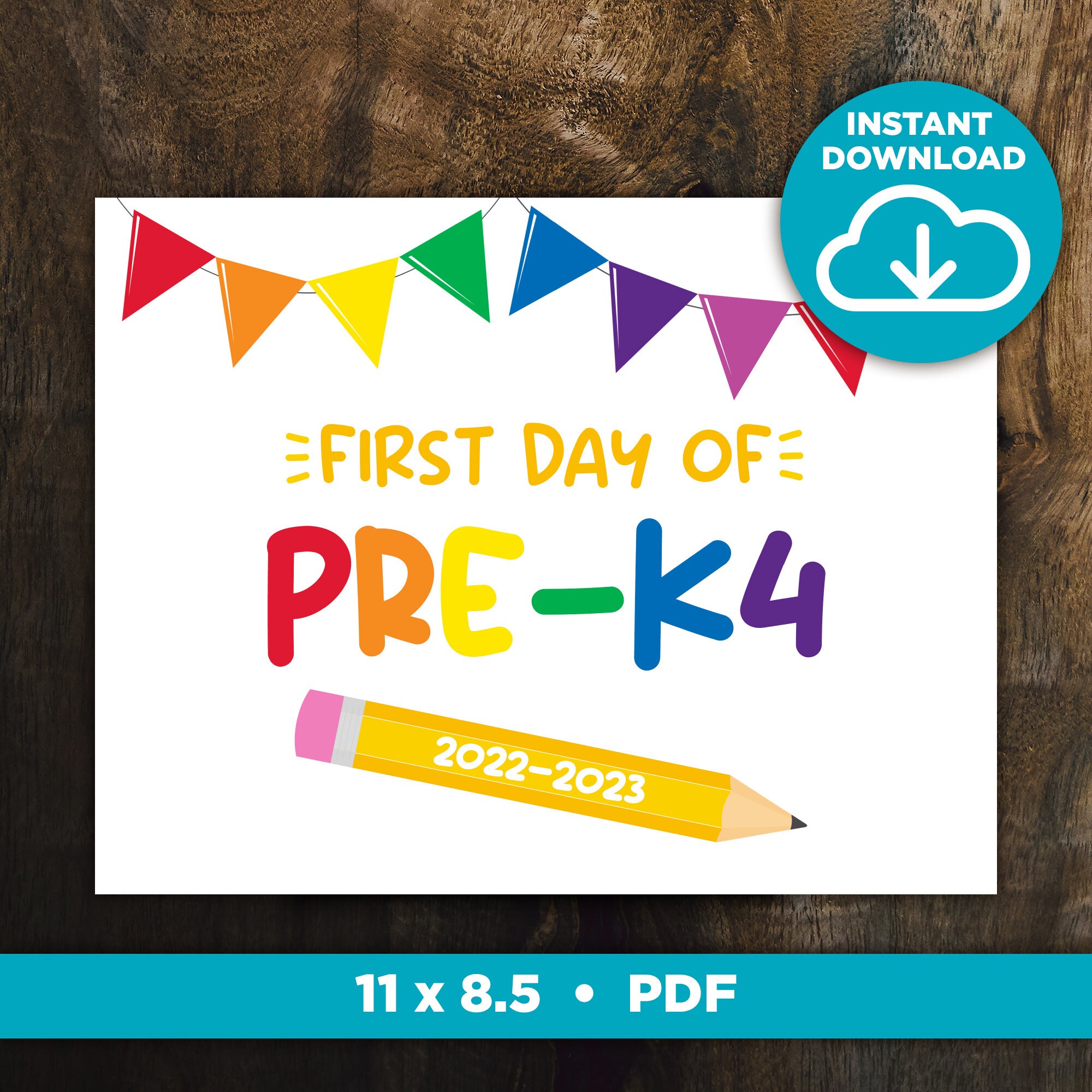 First Day of Prek4 Sign / Printable School Sign / Instant Etsy Finland