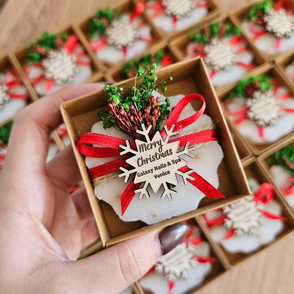 Festive Christmas Soap Favors - Holiday Party Mini Gifts | Holiday Celebration Gifts | Mini Christmas Party Favors | Christmas Table Decor