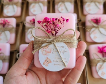 Pink Teddy Bear Soap with Personalized Labels | Baby Shower Favors | Birthday Bear Soap Gifts | Teddy Bear Soap Favors | 2 oz
