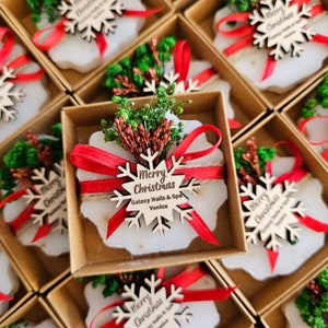Holiday Soap Favors Bulk, Christmas Giveaways Soaps, Personalized Christmas Party Favors for Guests, Happy New Year Gifts, Unique Xmas Soaps