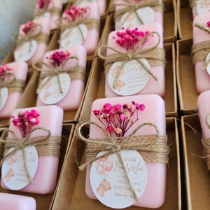 Saponi per feste a tema orso rosa - Bomboniere personalizzabili / Bomboniere per baby shower / Saponi a forma di orso per compleanno / Saponi a forma di orsetto di peluche / 1,75 oz