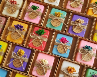 Natürliche Mini-Seifengeschenke in verschiedenen Düften und Farben, Babyparty-Seifengeschenke, Hochzeitsgeschenke für Gäste, Partygeschenke für die Verlobung