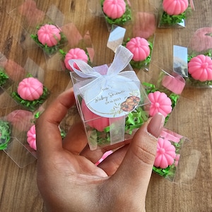 Pink Pumpkin Soap Favors for Baby Shower, Mini Pink Pumpkins, Fall Themed Wedding Favors, Bridal Shower Favors, Halloween Gifts in Bulk