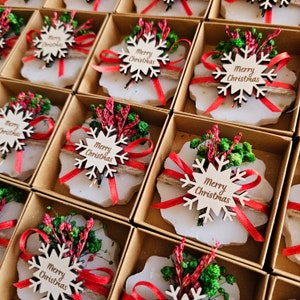 Holiday Soap Favors Bulk, Christmas Giveaways Soaps, Personalized Christmas Party Favors for Guests, Happy New Year Gifts, Unique Xmas Soaps