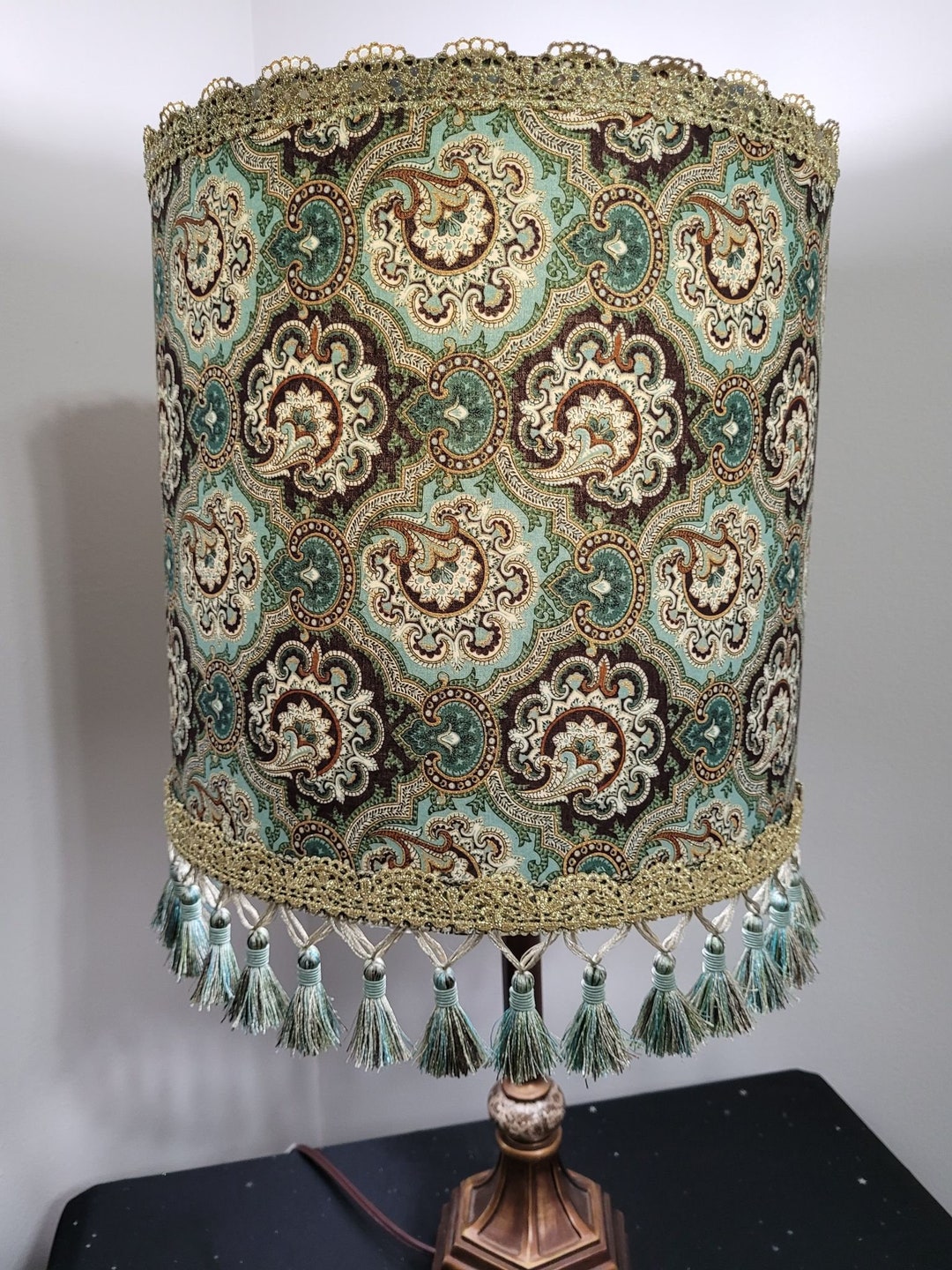 Bohemian Elegant Style Lampshade Handmade Fabric Lampshade, Tassel ...