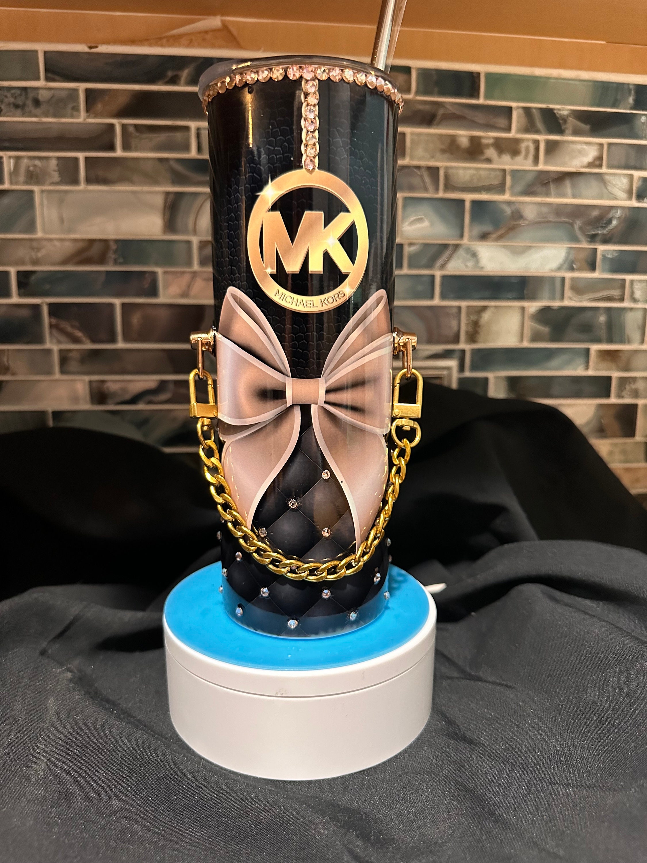 20 Oz Skinny Purse Tumbler With Chain Etsy