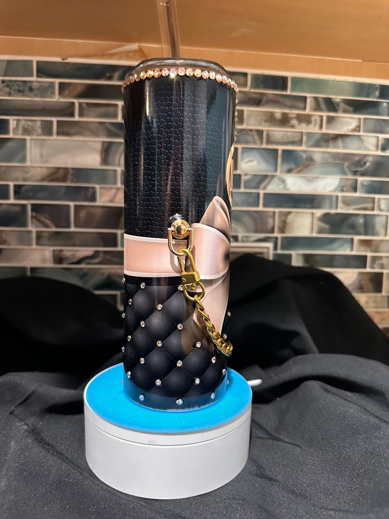 20 Oz Skinny Purse Tumbler With Chain Etsy