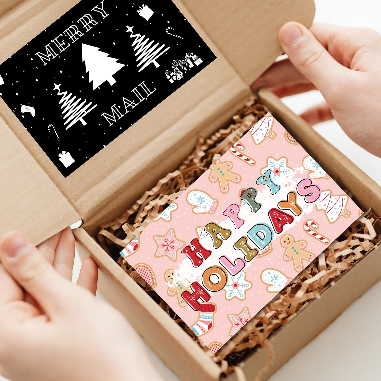 Gingerbread Happy Holidays Thank You Cards for Small Business, Insert ...