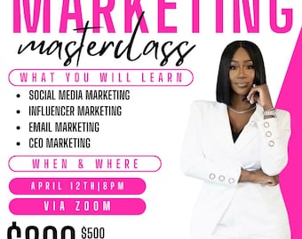 Bewerkbare marketingmasterclassflyer | Canvassjabloon