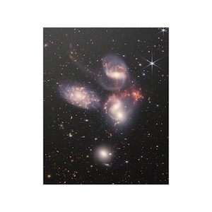 James Webb Stephan&#39;s Quintet, NASA Image on Satin Paper, Space Poster, High Resolution Telescope Photos (JWST), Wall Art
