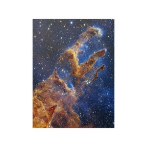 James Webb Pillars of Creation, NASA Image on Satin Paper, Space Poster, High Resolution Telescope Photos (JWST), Wall Art