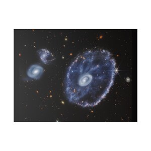 James Webb Cartwheel Galaxy, NASA Image on Canvas, Space Poster, Space Telescope Photo Print (JWST), Wall Art