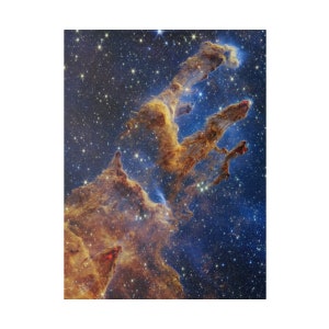James Webb Pillars of Creation, NASA Image on Canvas, Space Poster, High Resolution Telescope Photos (JWST), Wall Art