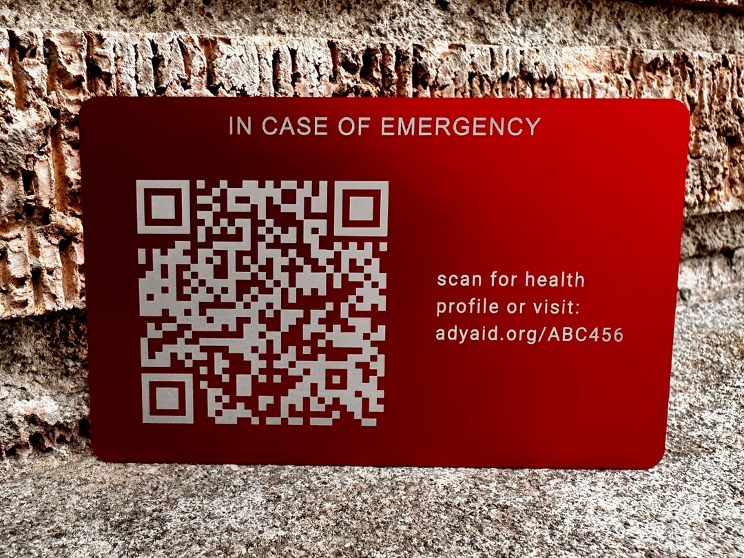 Medical Emergency Wallet Card Medical Alert Card Medical ID Card I.C.E