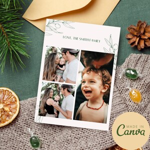 Photo Holiday Card, Modern Photo Holiday Card, Modern Christmas Card, Christmas Photo Card, Editable, Download, Template, Canva