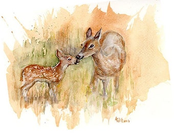 White Tail Deer Original Watercolor (One of a kind - Not a print)