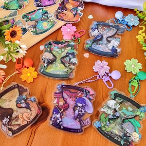 Genshin - Quicksand Shaker Hourglass Charm + Holo Sticker Set