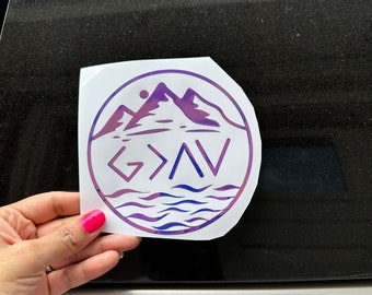 God Is Greater Than The Highs and the Lows Sticker| Religious Decal | Christian Decal Car Decal | Laptop sticker | Inspirational Decal