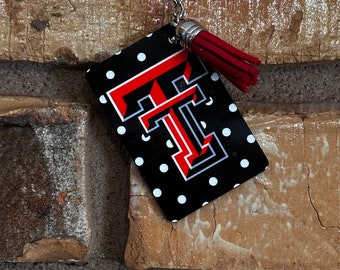 Texas Tech keychain, Texas tech fan, team keychain, red raiders keychain, keychain, sports keychain, auto accessories, stocking stuffers