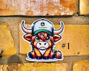 Highland Cow Waterproof Sticker, Laptop Decal