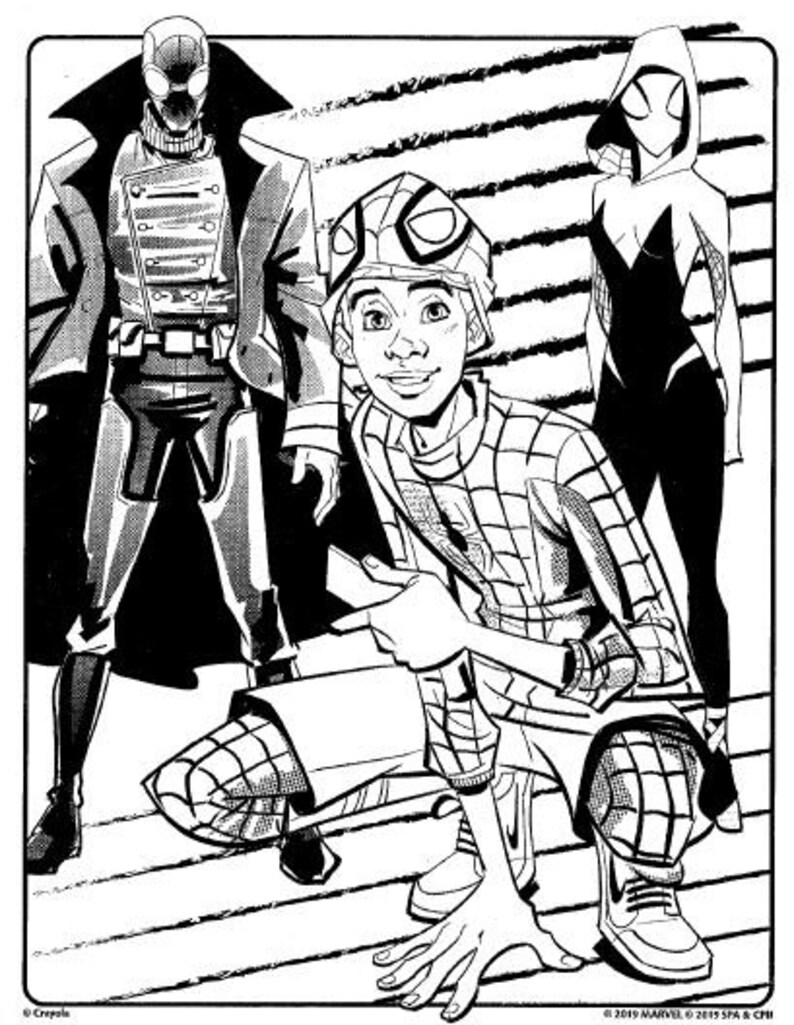 Spiderman Into the Spider Verse Edition. Digital Coloring Book - Etsy