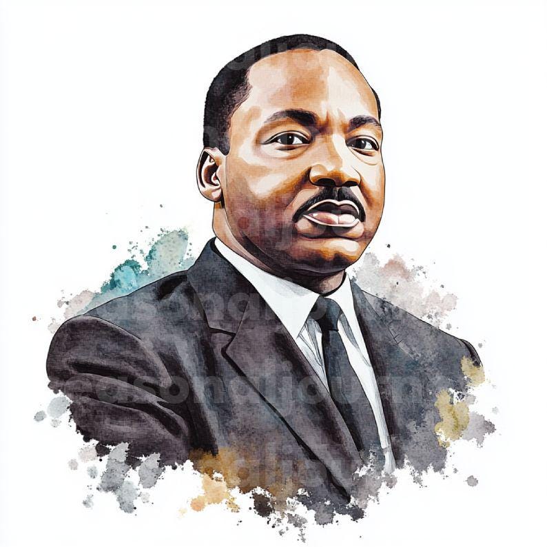 Martin Luther King Clipart Watercolor Bundle PNG | Dream Like King | I ...