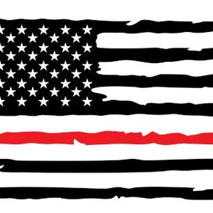 American Flag Decal with Thin Red/Blue Line - Patriotic Vinyl Sticker for Support and Pride
