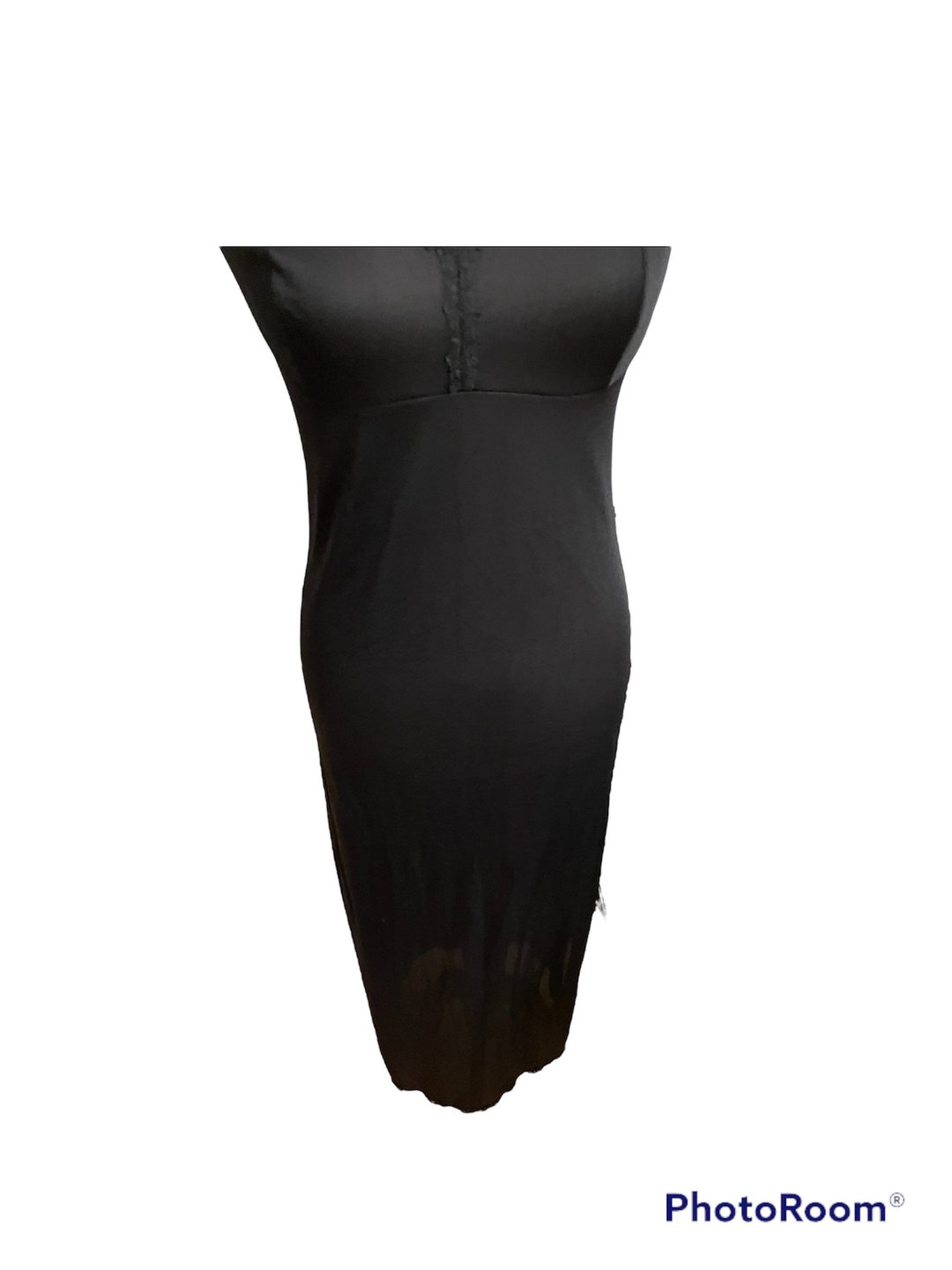 Vassarette Black Satin Slip Nightgown With Lace Trim Sz34 - Etsy