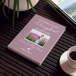 Diario de duelo fotográfico personalizado, regalo conmemorativo de la pérdida de la hija, cuaderno personalizado de cartas a la hija en el cielo, regalo de simpatía por la pérdida del niño