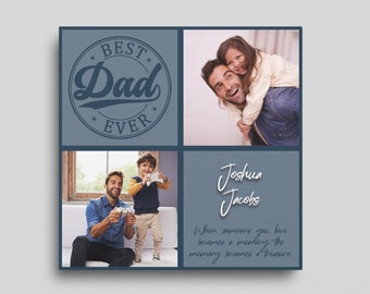 Personalized Dad Memorial Photo Canvas, Loss of Father Remembrance Gift, Home Decor Wall Art, Custom Sympathy Gift for Daughter or Son