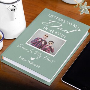 Diario de duelo con foto personalizado, cuaderno de cartas a mi papá en el cielo, regalo de condolencias por la pérdida de papá, regalo conmemorativo del Día del Padre, te extraño papá