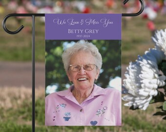 Personalized Memorial Garden Flag, Custom Photo Cemetery Flag, Loss of Mother Condolence Gift, In Memory of House Banner, Grave Decoration