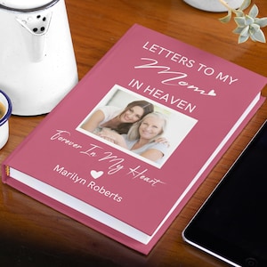 Pérdida de mamá Foto personalizada Diario de duelo Regalo conmemorativo, Cartas a mi mamá en el cielo Cuaderno personalizado, Día de las madres en el cielo Regalo de simpatía