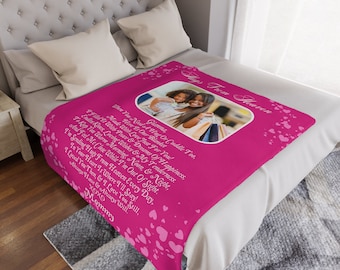 Personalized Photo Memorial Blanket, Hugs from Heaven Sympathy Gift, Custom Throw Blanket, Loss of Mom Condolence Gift, Mom in Heaven