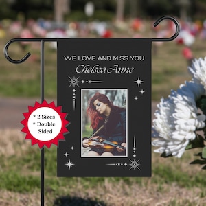 Personalized Memorial Garden Flag, Custom Photo Cemetery Flag, Loss of Loved One Remembrance Gift, In Loving Memory of House Banner