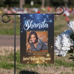 Personalized Memorial Garden Flag, Custom Photo Grave/Cemetery Flag, Loss of Loved One Condolence Gift, In Loving Memory House Banner