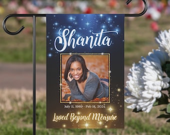 Personalized Memorial Garden Flag, Custom Photo Grave/Cemetery Flag, Loss of Loved One Condolence Gift, In Loving Memory House Banner