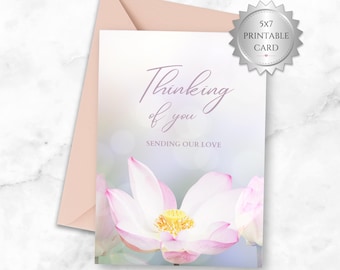 Printable Thinking of You Card | Sending Our Love Sympathy Card | 5x7 Comfort Card for Friends & Family | Instant Download