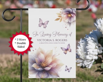 Personalized Memorial Garden Flag, Loss of Loved One Remembrance Gift, In Loving Memory of House Banner, Custom Spring Cemetery Decoration